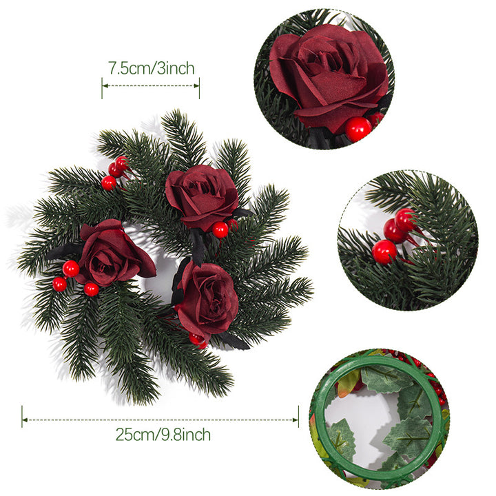 Weihnachtlicher Kerzenkranz mit Beeren-Dekor