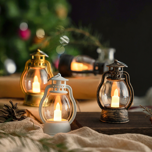 Dekorative Vintage-Laterne mit LED-Kerze