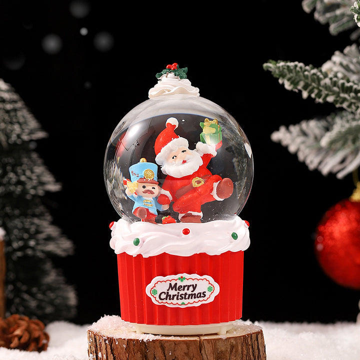 Weihnachts-Schneekugel mit Musik und Licht