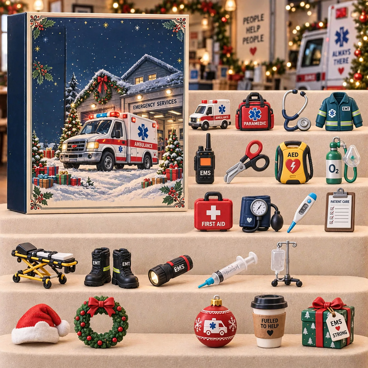 Dekorative Rettungswagen-Adventskalender-Box, Acryl