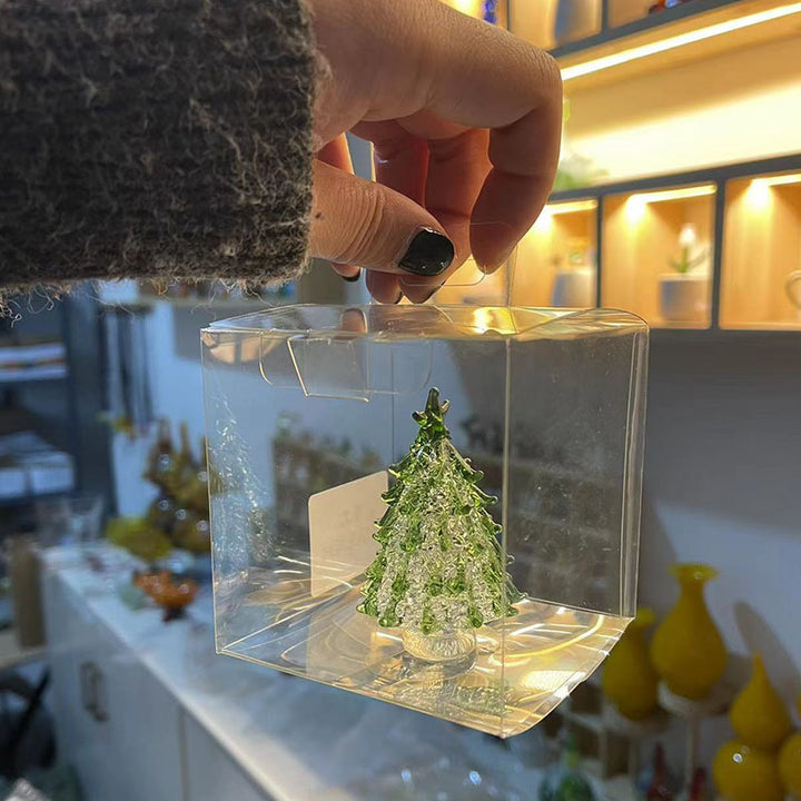 Glas-Weihnachtsbaum, 8,5 cm, handgeferti Dekoration