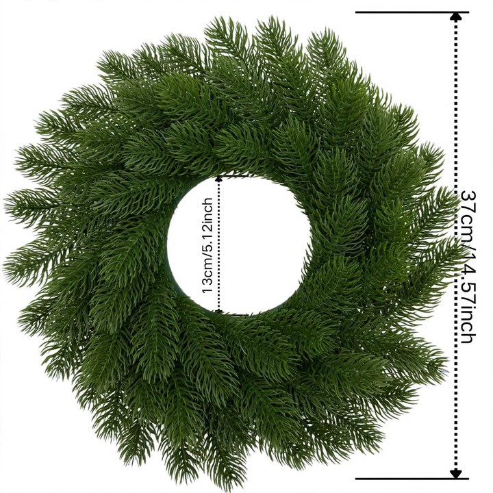 Kunststoff-Weihnachtskranz mit Tannennadeln