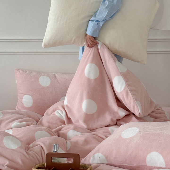 Wärmendes Milchfaser-Fleece-Bettwäsche-Set, 4-teilig