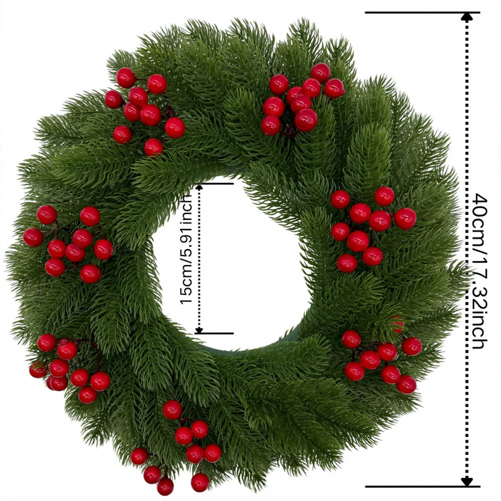 Kunststoff-Weihnachtskranz mit Tannennadeln