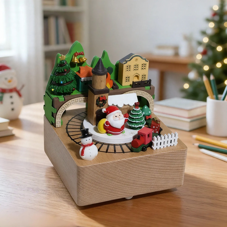 Holz-Spieluhr im modernen Design
