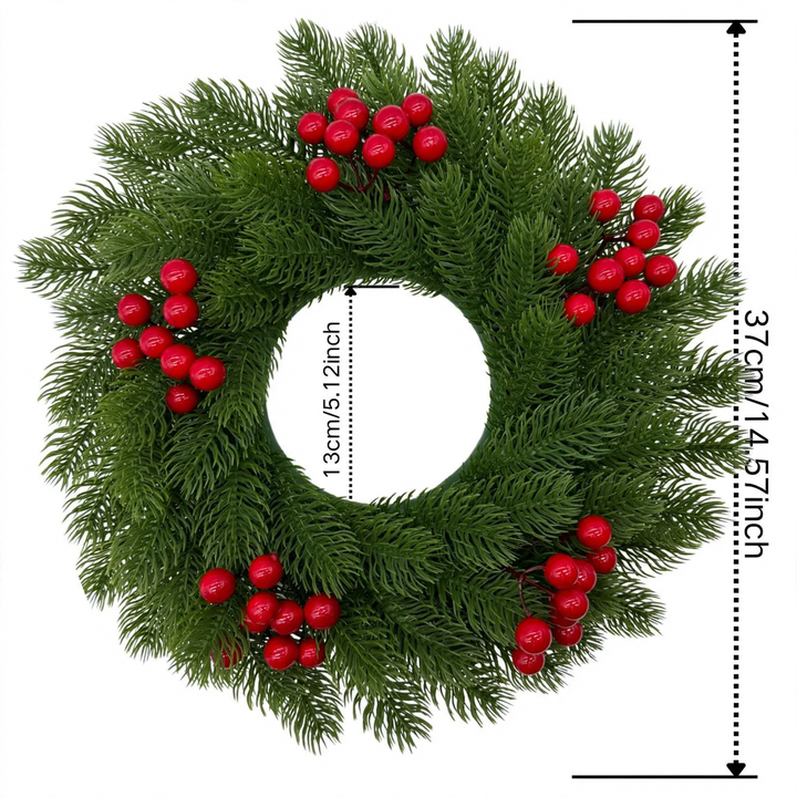 Kunststoff-Weihnachtskranz mit Tannennadeln