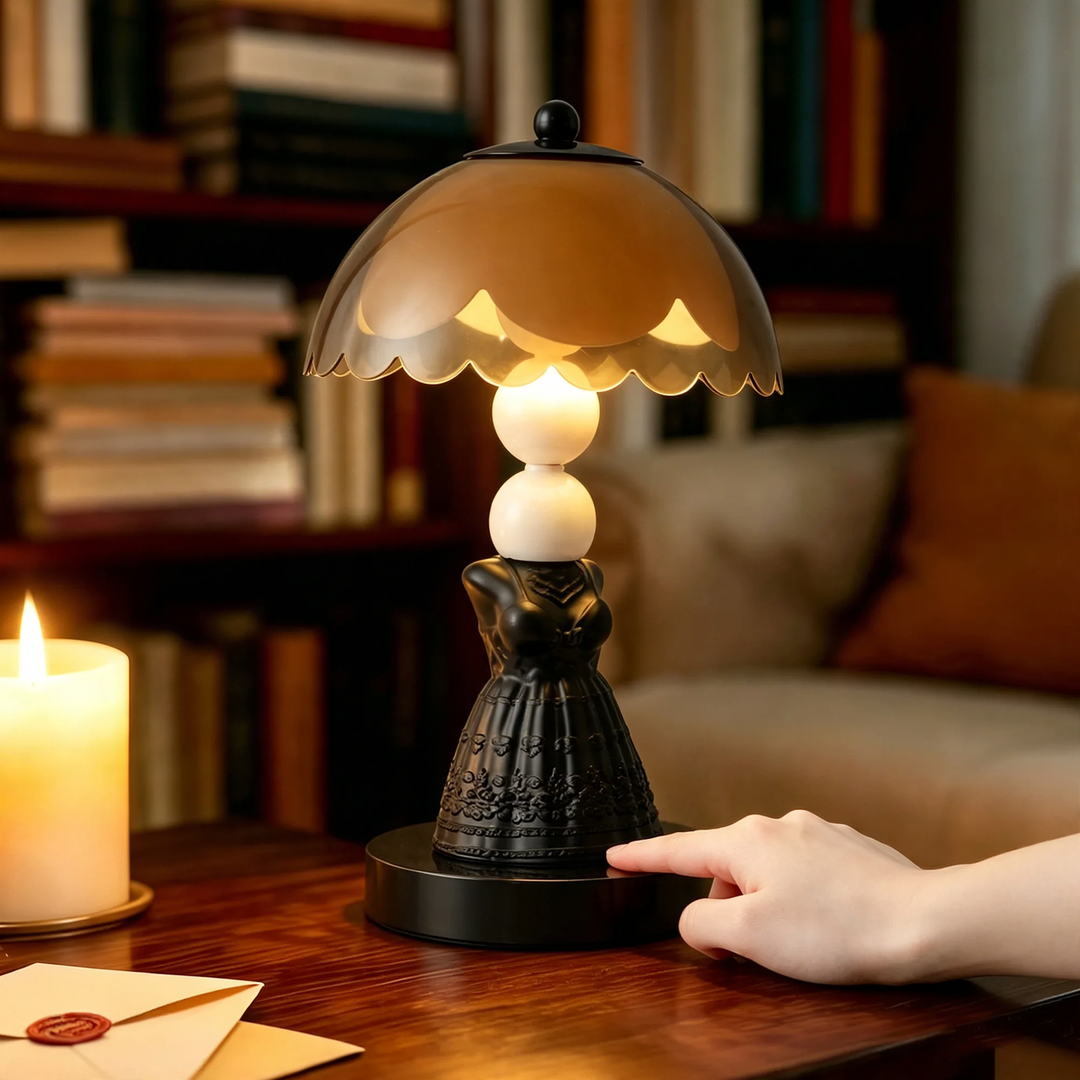 Vintage Kleid-Tischlampe aus ABS