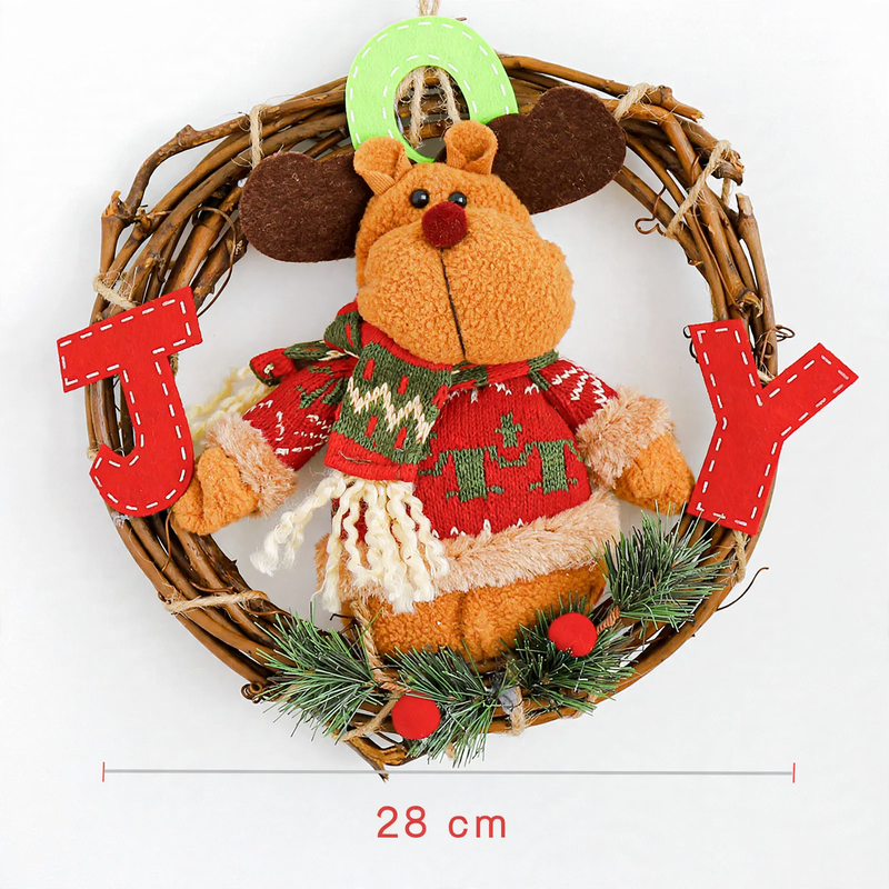 Weihnachtskranz aus Holz mit Figuren