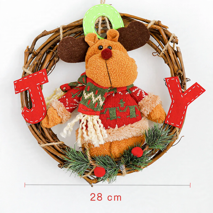 Weihnachtskranz aus Holz mit Figuren