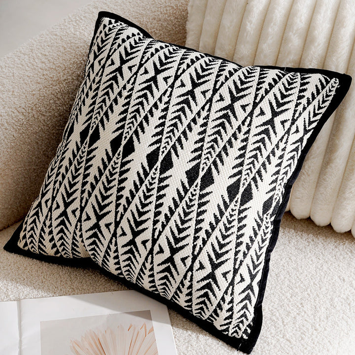 Dekokissen Jacquard, Creme und Schwarz