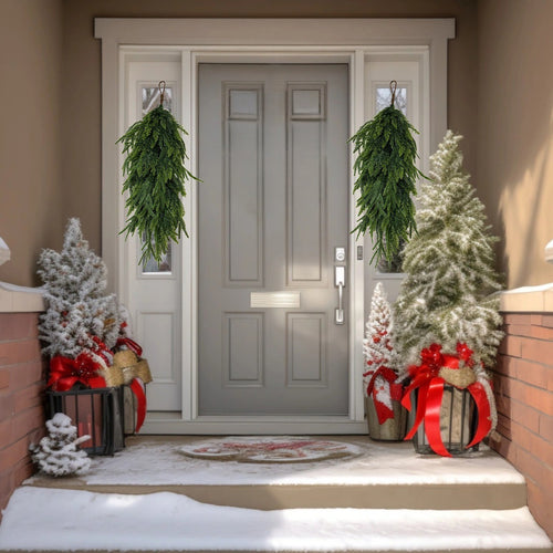 Dekorativer Weihnachtskranz im Landhausstil