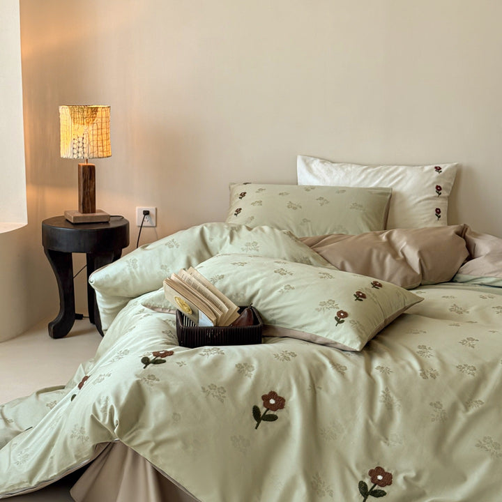 Baumwoll-Bettwäsche-Set, Jacquard, Fleece-Finish