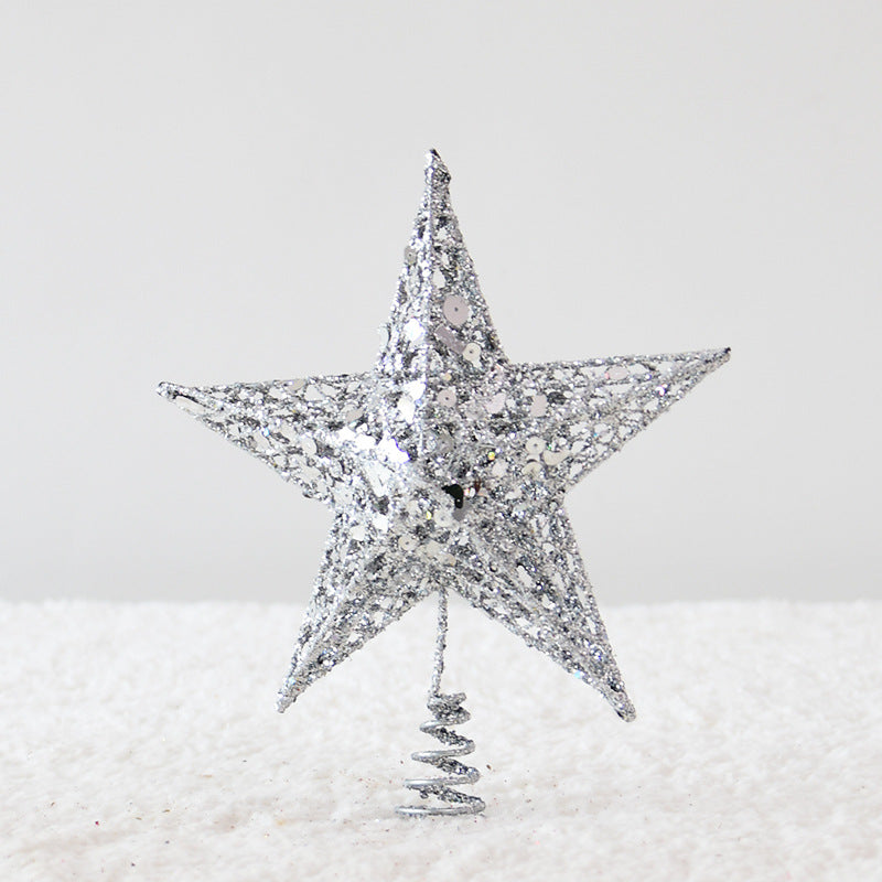 Weihnachtsbaum-Sternaufsatz aus Eisen mit Glitzer