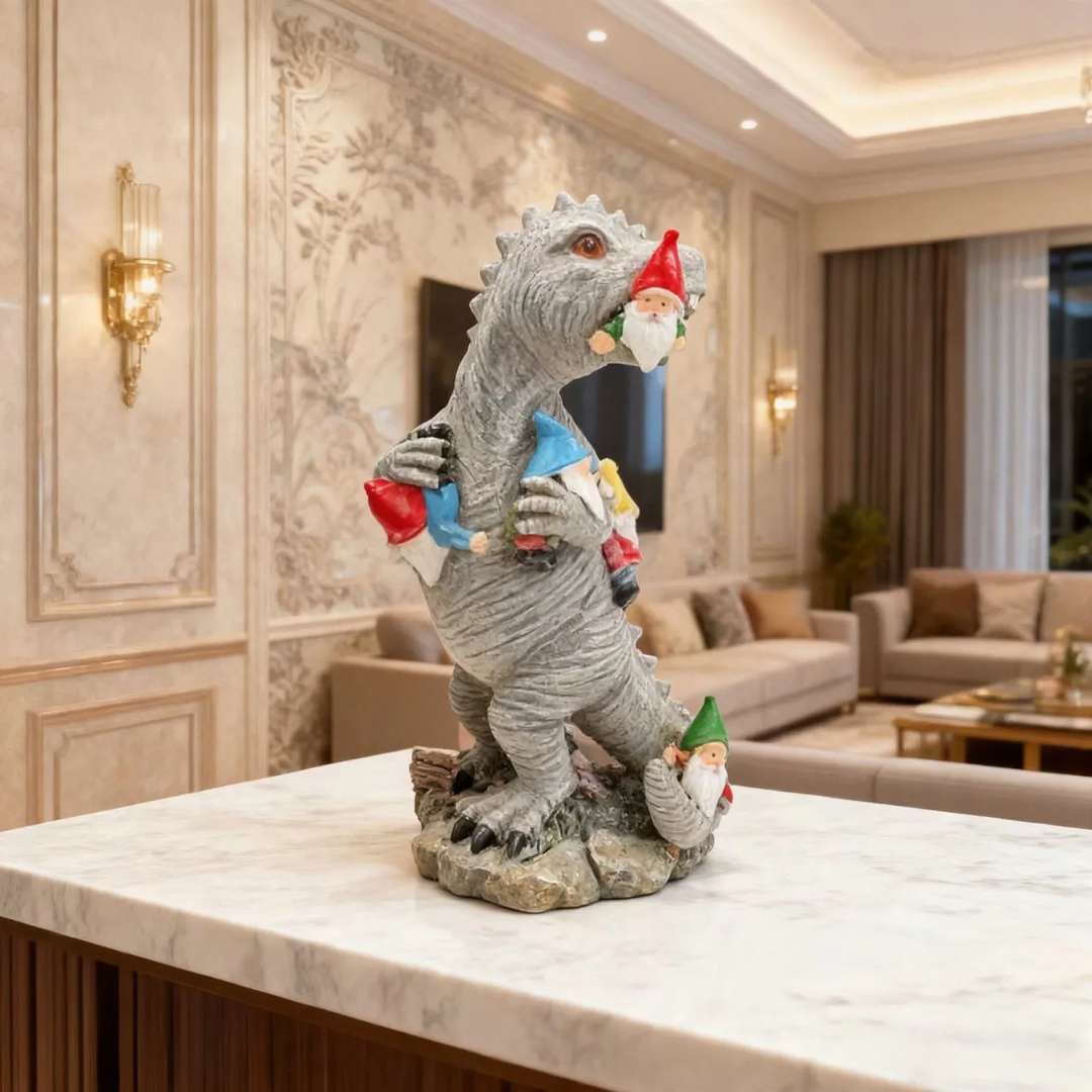 Dekorative Wichtel-Figuren mit Tieren aus Kunstharz