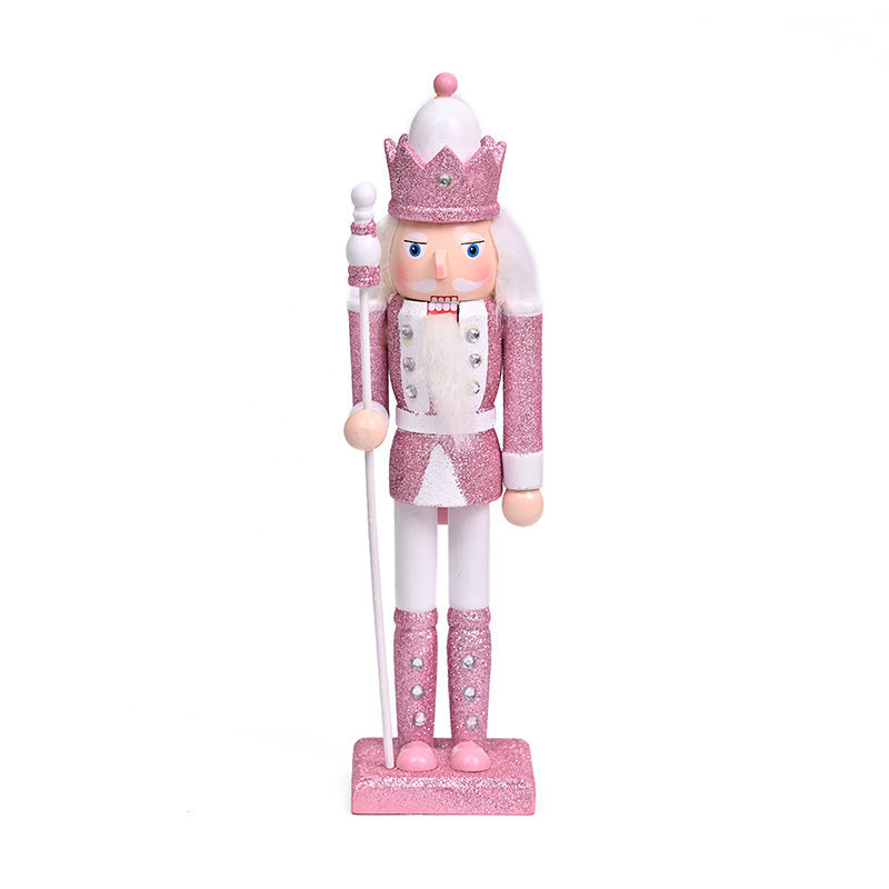 Dekorative Nussknacker-Holzfigur, Rosa