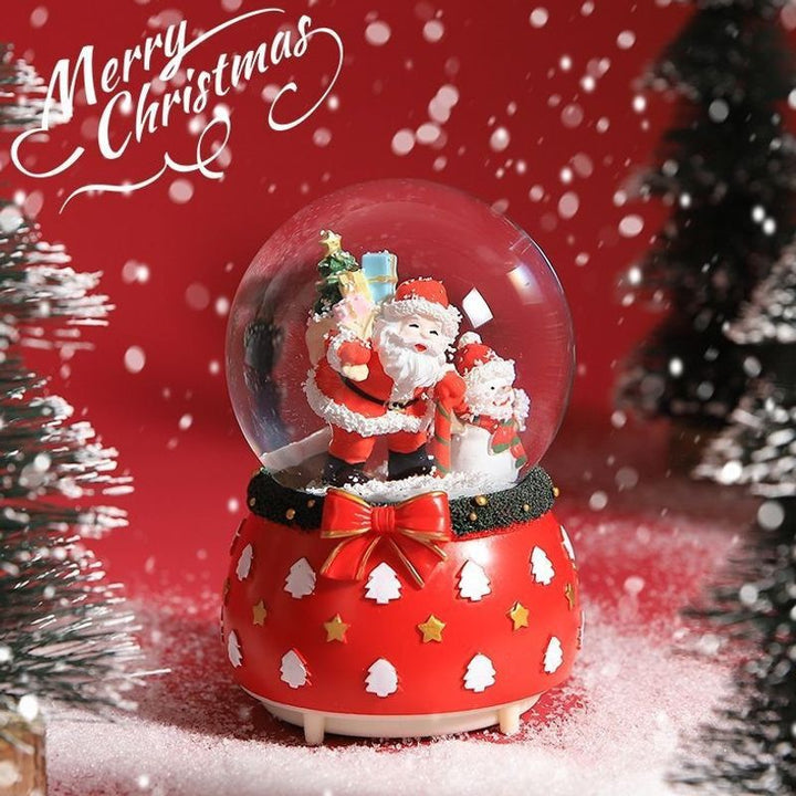 Weihnachtliche Schneekugel mit Musik und Licht