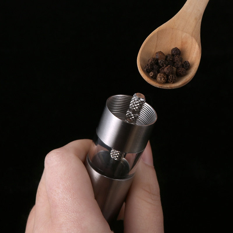 1 Stück Edelstahl Manuelle Salz- und Pfeffermühle Push Pfeffermühle | Karnz