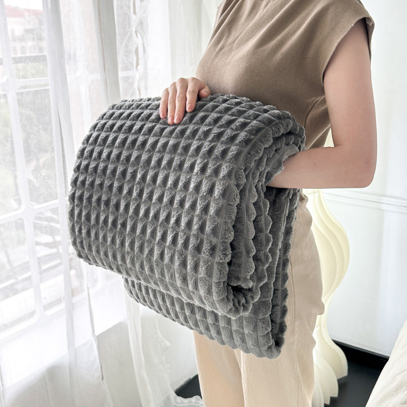 Warme Flanell-Wohndecke mit Struktur, ganzjährig geeignet