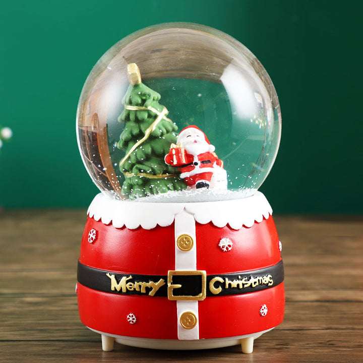 Weihnachtliche Schneekugel mit Musik und Licht