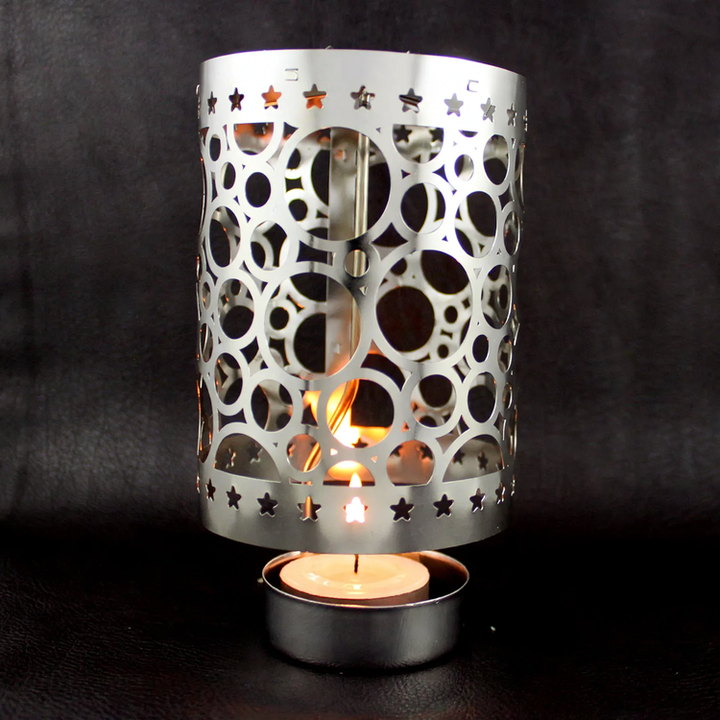 Rotierender Metall-Kerzenhalter, rund