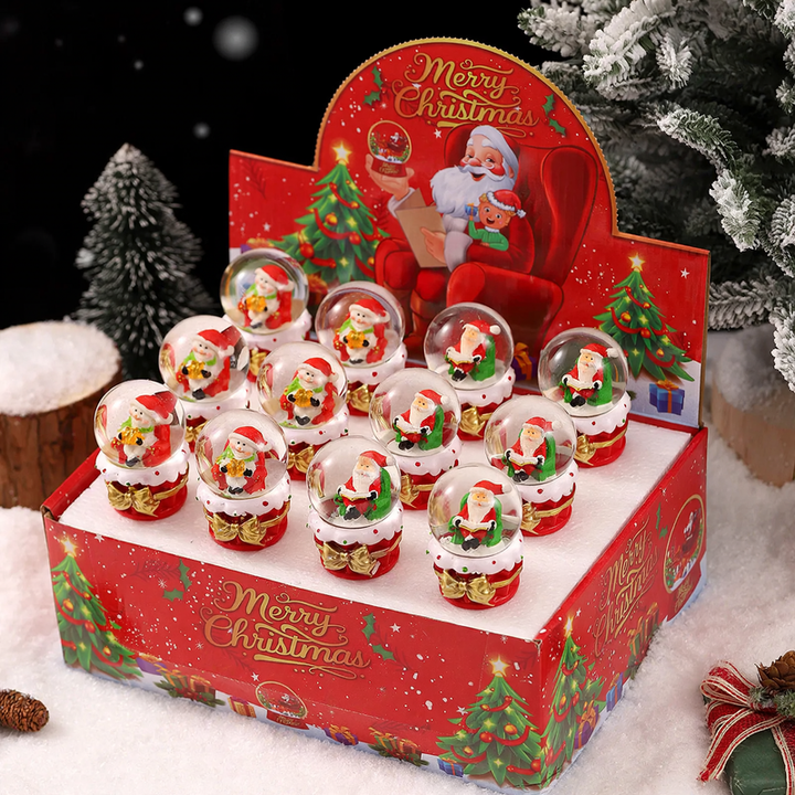 Weihnachtliche Schneekugel-Geschenkset mit Beleuchtung