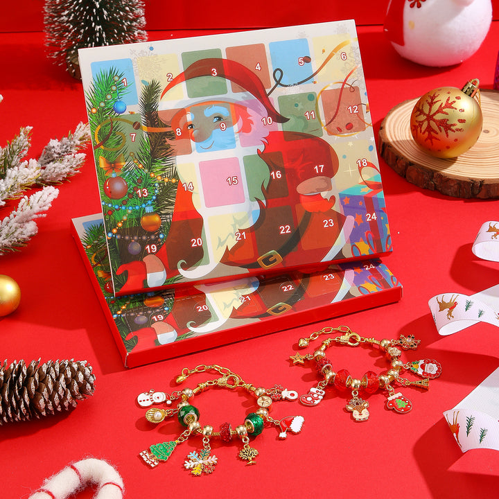 DIY-Adventskalender-Schmuckset mit Weihnachtsmotiven