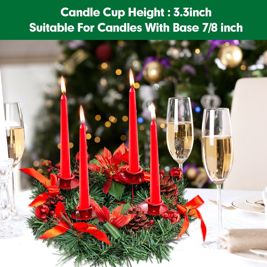 Weihnachtlicher Adventskranz mit roter Schleife, 30 cm