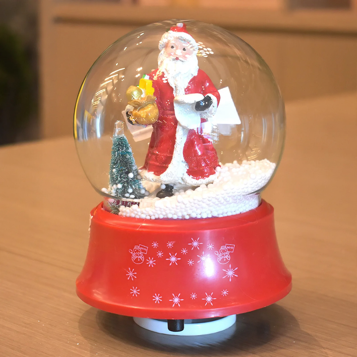 Weihnachtliche Spieluhr mit Schneekugel-Effekt