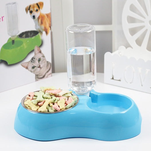 Edelstahl-Futternapf-Set mit Wasserspender