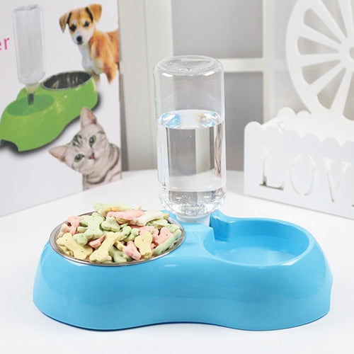 Edelstahl-Futternapf-Set mit Wasserspender