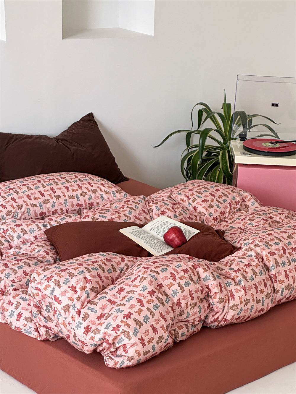 Weiches Strick-Bettwäsche-Set aus Baumwolle mit Tiermotiven