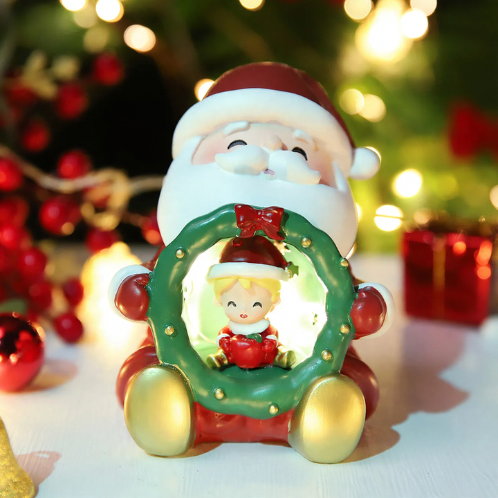 Weihnachtliches Glaskugel-Nachtlicht mit Sternenlicht