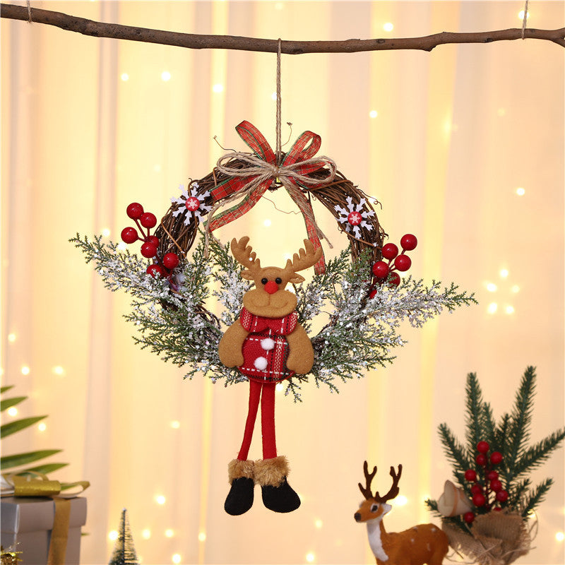 Weihnachtskranz mit Cartoon-Figur und Zweig-Optik
