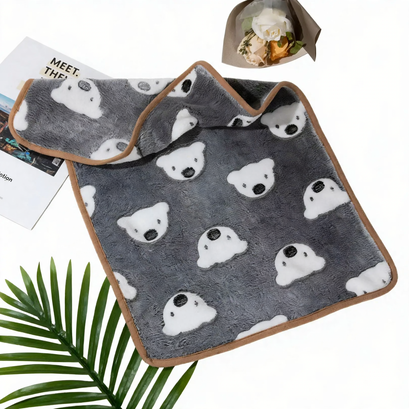 Haustiermatte aus Fleece, Pfoten- und Knochenmuster
