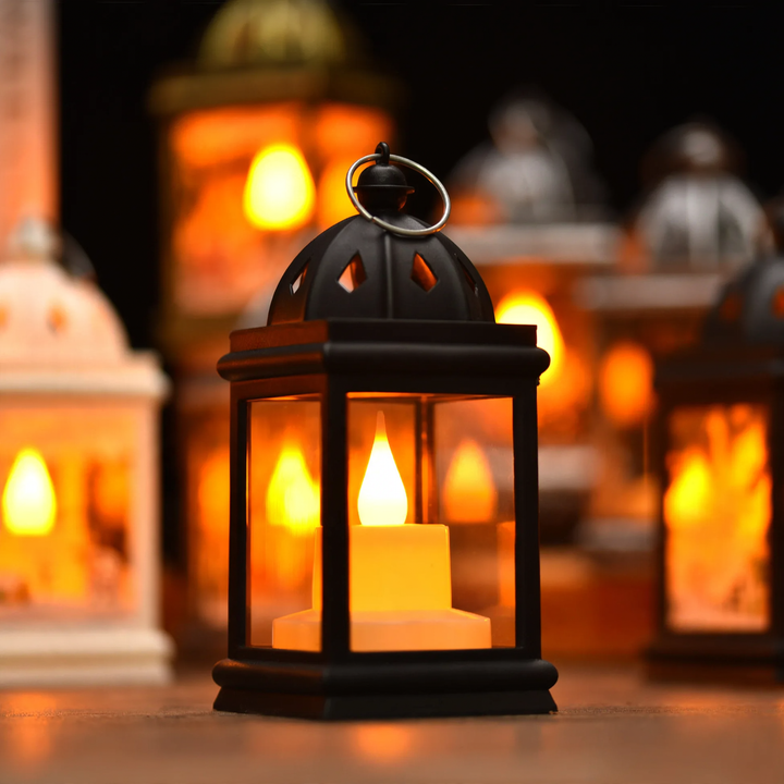 Dekorative LED-Windlicht-Laterne im Retro-Stil