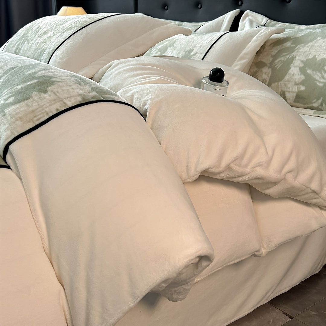 Milchfaser-Fleece Bettwäsche-Set, französischer Luxus-Stil