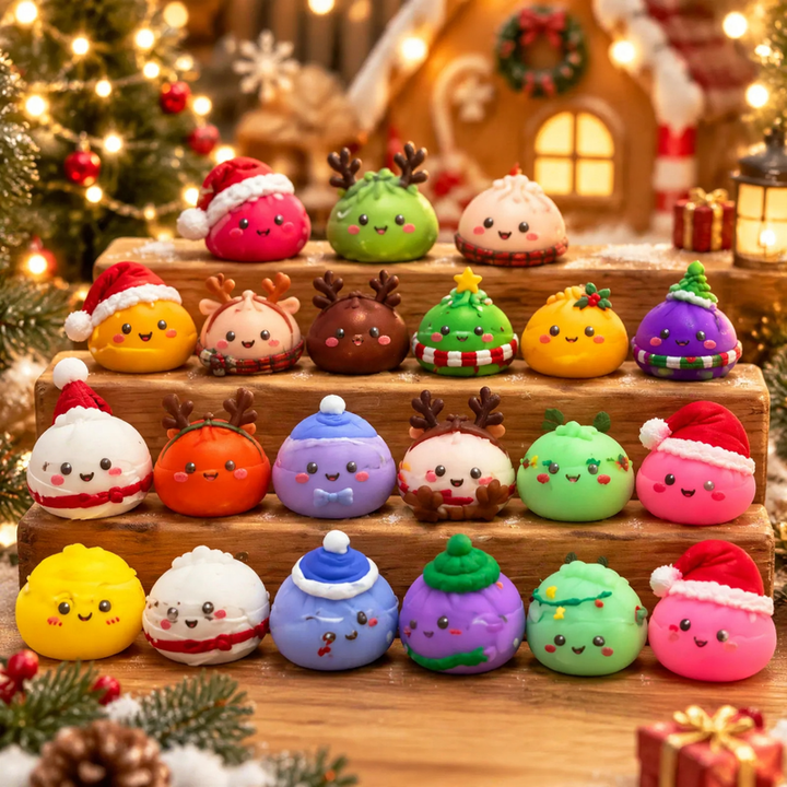 Weihnachts-Adventskalender mit Knetspielzeug