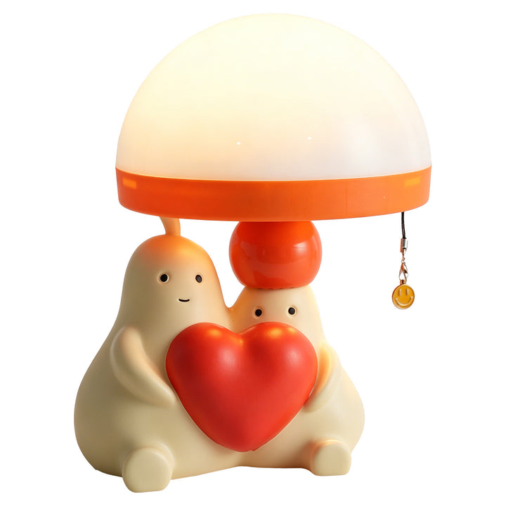 Herz-Tischlampe mit Liebes-Motiv