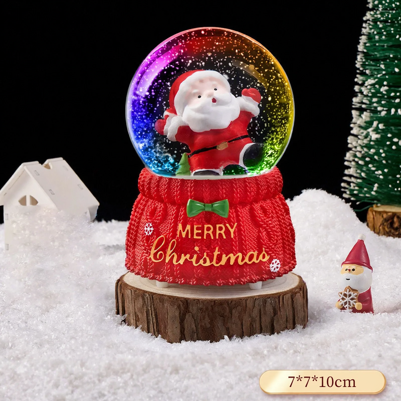 Weihnachtliche Schneekugel mit Licht und Musik