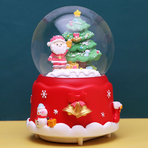 Weihnachtliche Schneekugel mit Musik und Licht