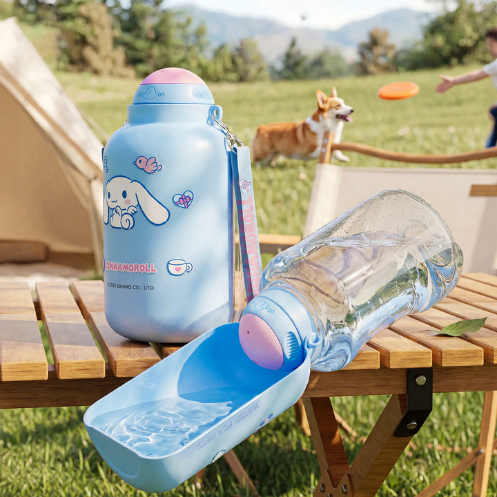 Tragbare Wasser- und Futternapf-Flasche für Haustiere