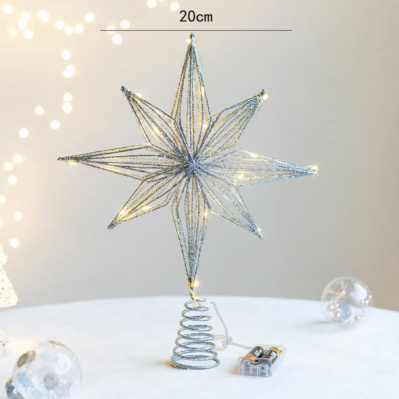 Beleuchteter Weihnachtsbaum-Stern aus Eisen
