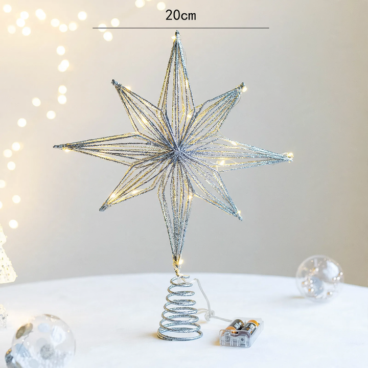 Beleuchteter Weihnachtsbaum-Stern aus Eisen