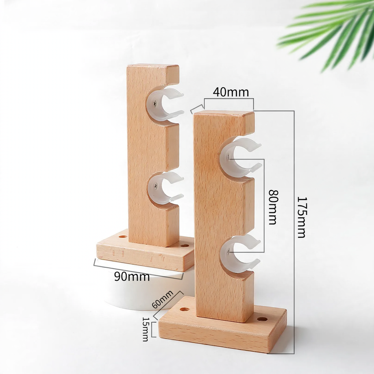 Gardinenstange aus Buche, 29 mm