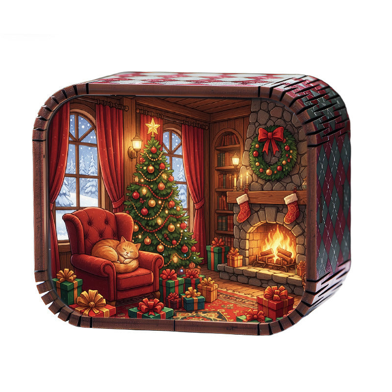 Miniatur-Spieluhr aus Holz, Weihnachts-Edition