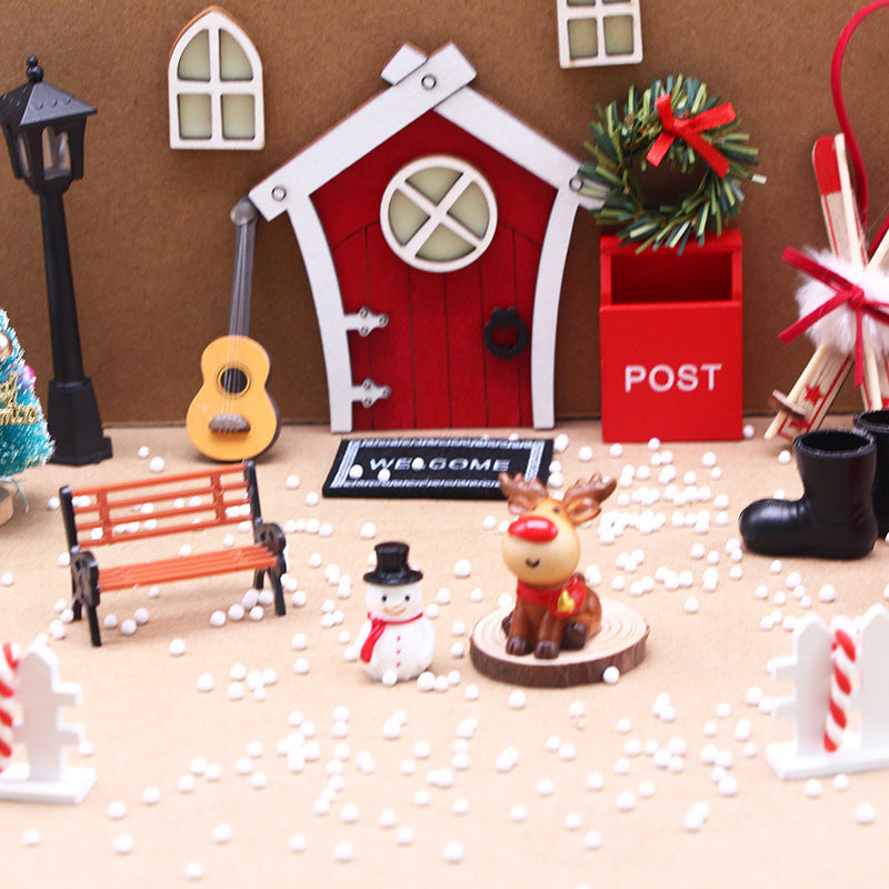 Leuchtendes Elfen-Tür-Set für Miniatur-Weihnachtsszenen