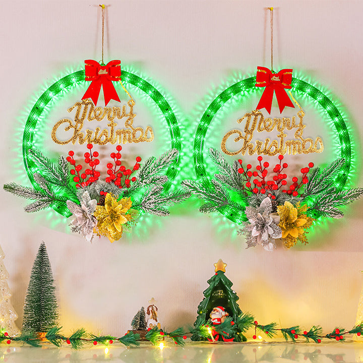 Beleuchteter LED-Weihnachtskranz, 28 cm