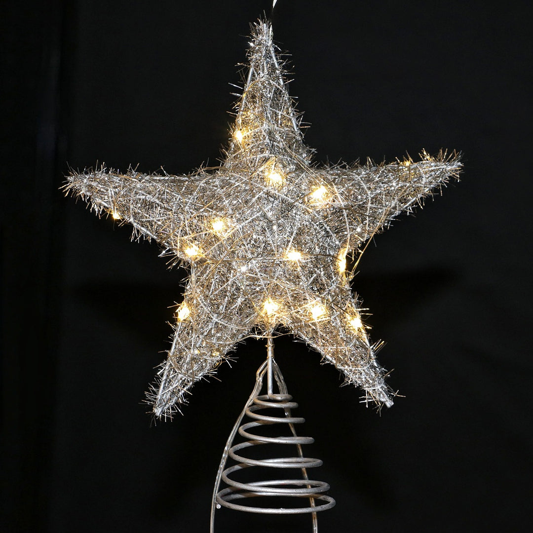 Weihnachtsbaum-Spitze Stern aus Eisen mit LED-Beleuchtung