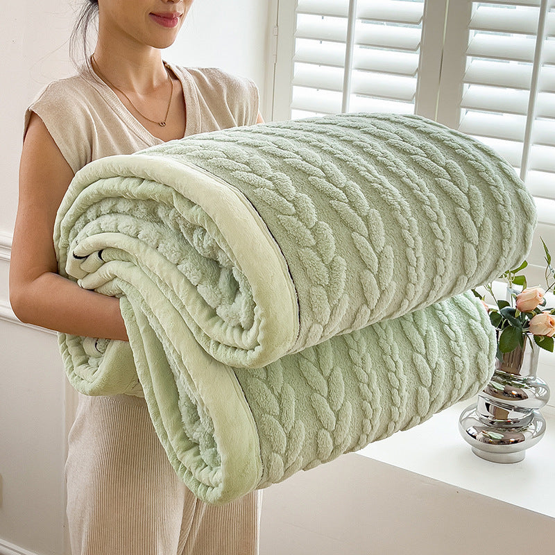 Milchfaser-Fleece Wohndecke mit Ähren-Muster, verschiedene Größen
