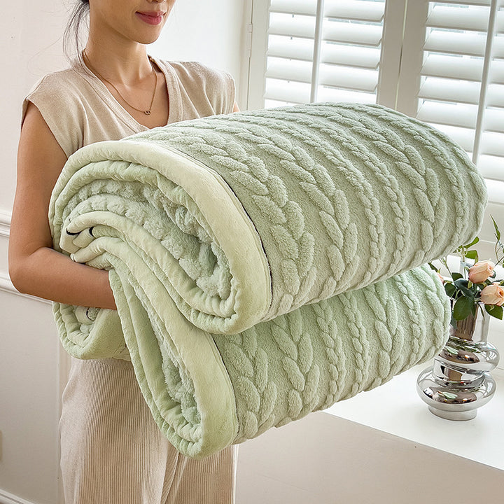 Milchfaser-Fleece Wohndecke mit Ähren-Muster, verschiedene Größen